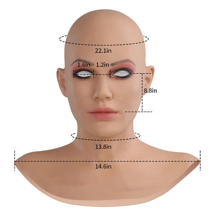 Realistic Female Full-Face Silicone Character Mask