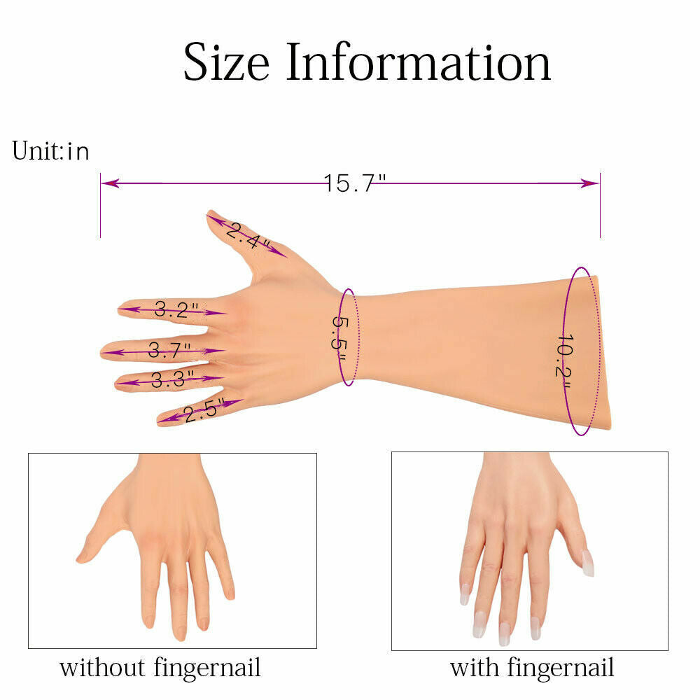 60cm Realistic Silicone Arm Gloves with Female Hands