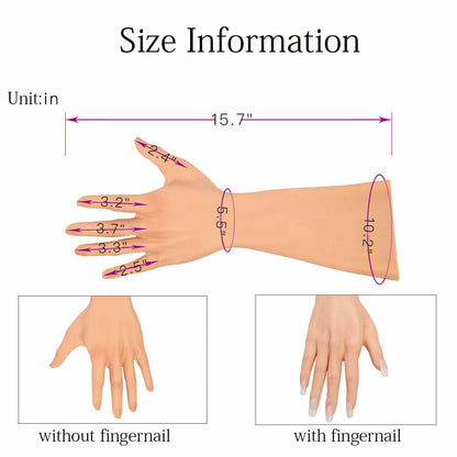 60cm Realistic Silicone Arm Gloves with Female Hands