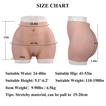 Veined Oil-Free Silicone Hip Enhancer Pants