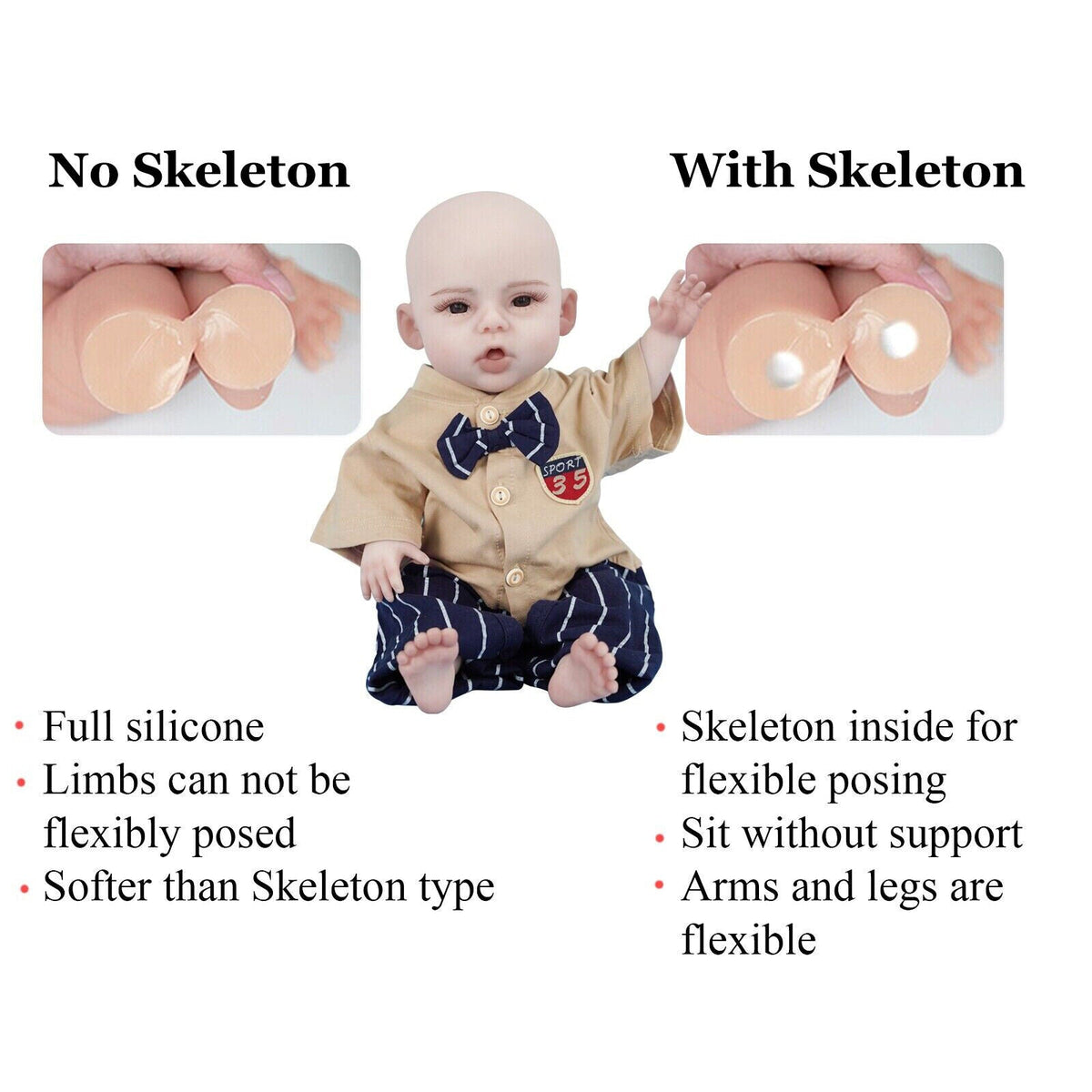 17.6-Inch Jack Full-Body Silicone Reborn Boy Doll