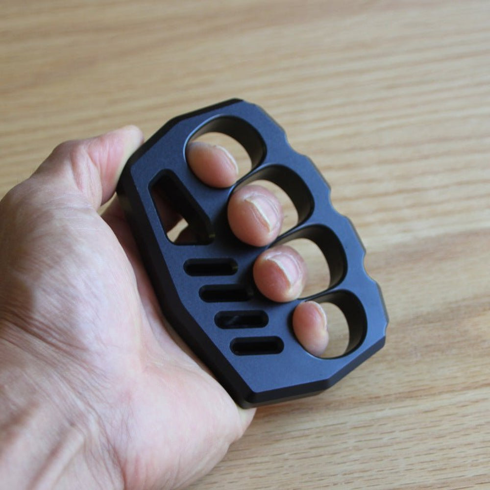 Black Aluminum Alloy Knuckle Rings – Lightweight EDC Self Defense Tool