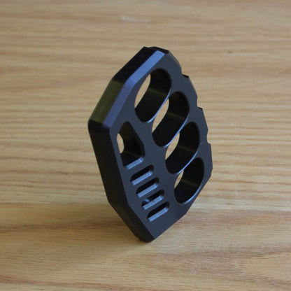 Black Aluminum Alloy Knuckle Rings – Lightweight EDC Self Defense Tool