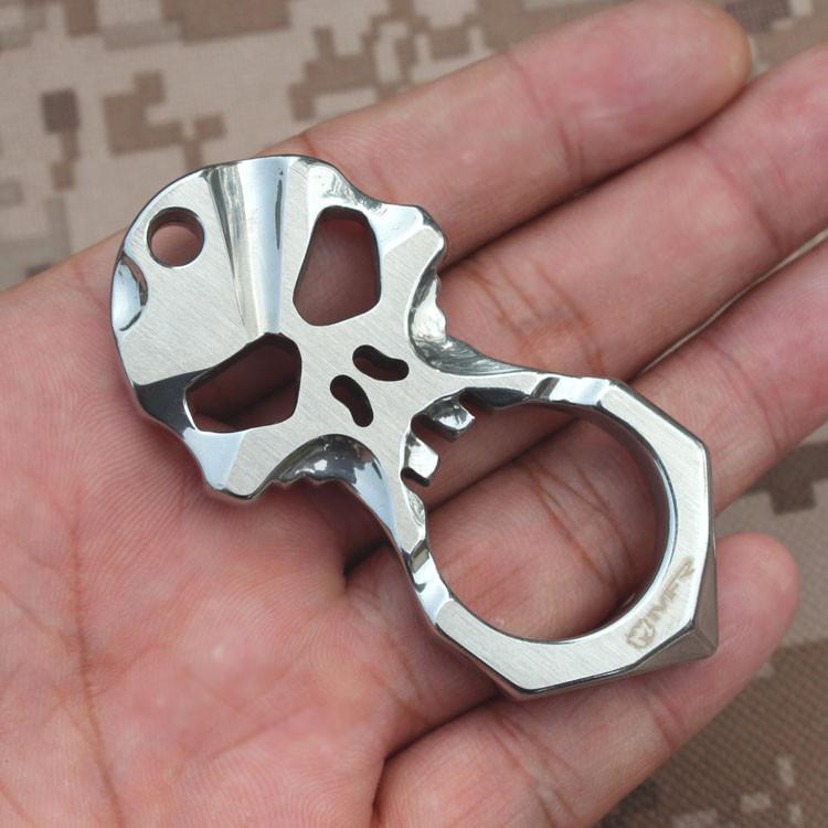 Skull 9R18MOV Stainless Steel Self Defense Keychain Tool
