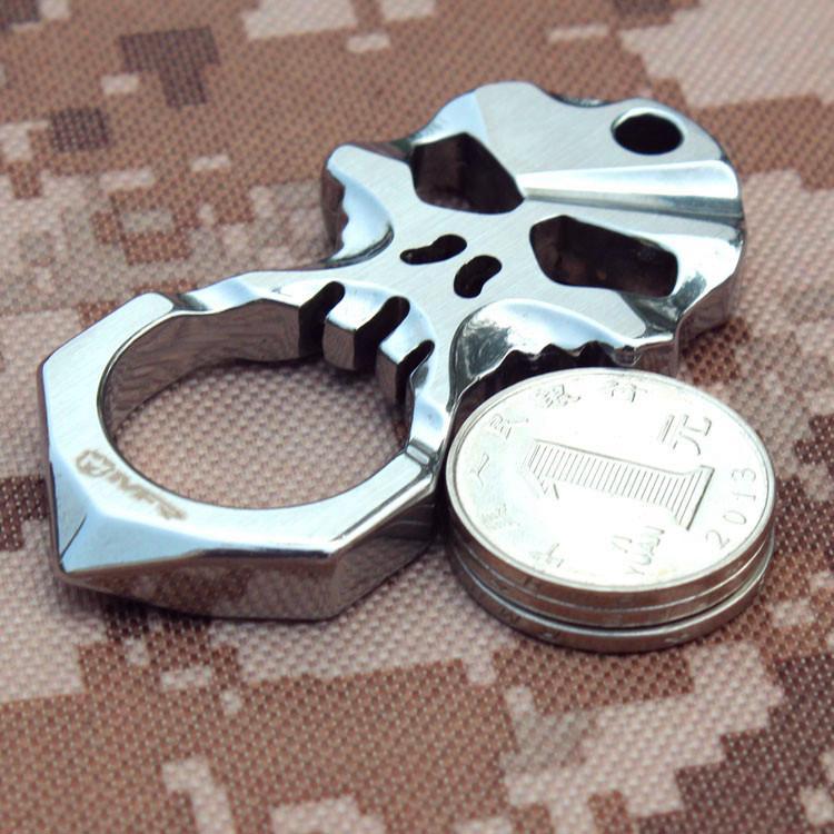 Skull 9R18MOV Stainless Steel Self Defense Keychain Tool